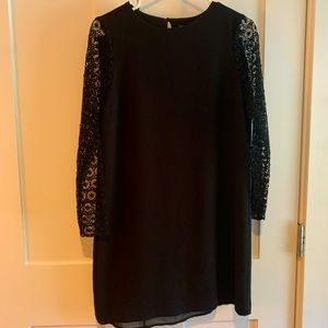 Zara Basic Black Dress w/Long Lace Sleeves